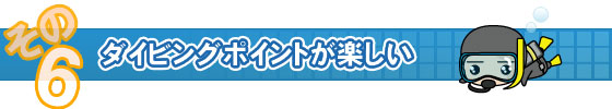 ダイビングポイントが楽しい