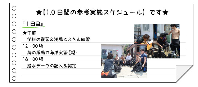 PSDコース（1.0日）の参考スケジュール