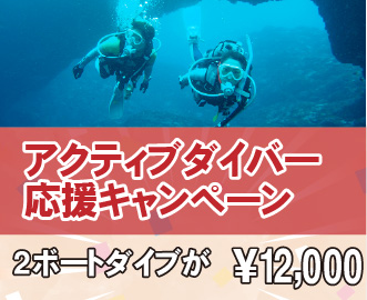 アクティブダイバー応援キャンペーン（2ボートダイブが12,000円）